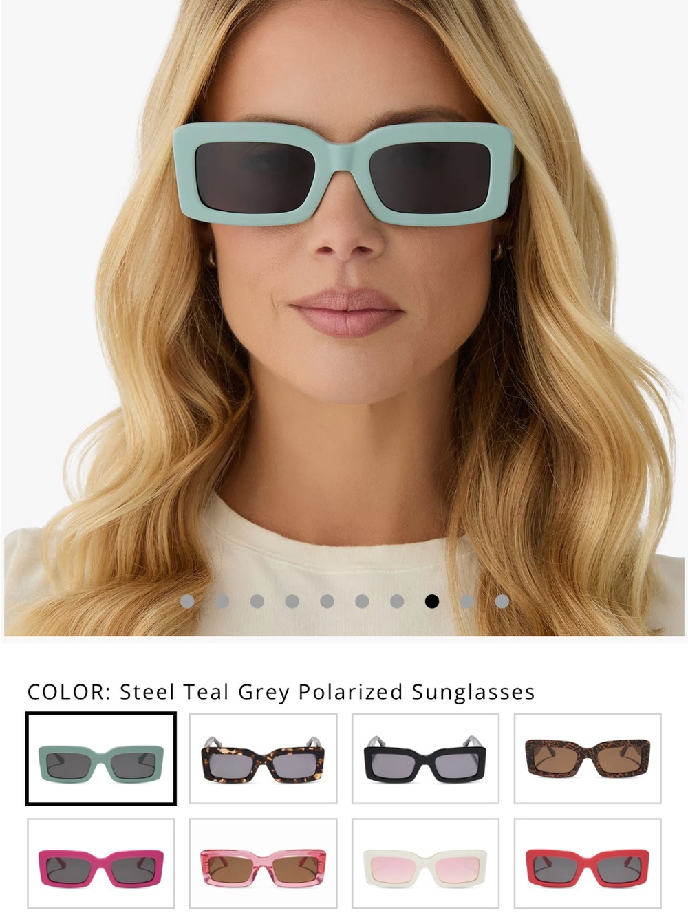 NWT Diff Eyewear Indy Steel Teal Rectangular Sunglasses -